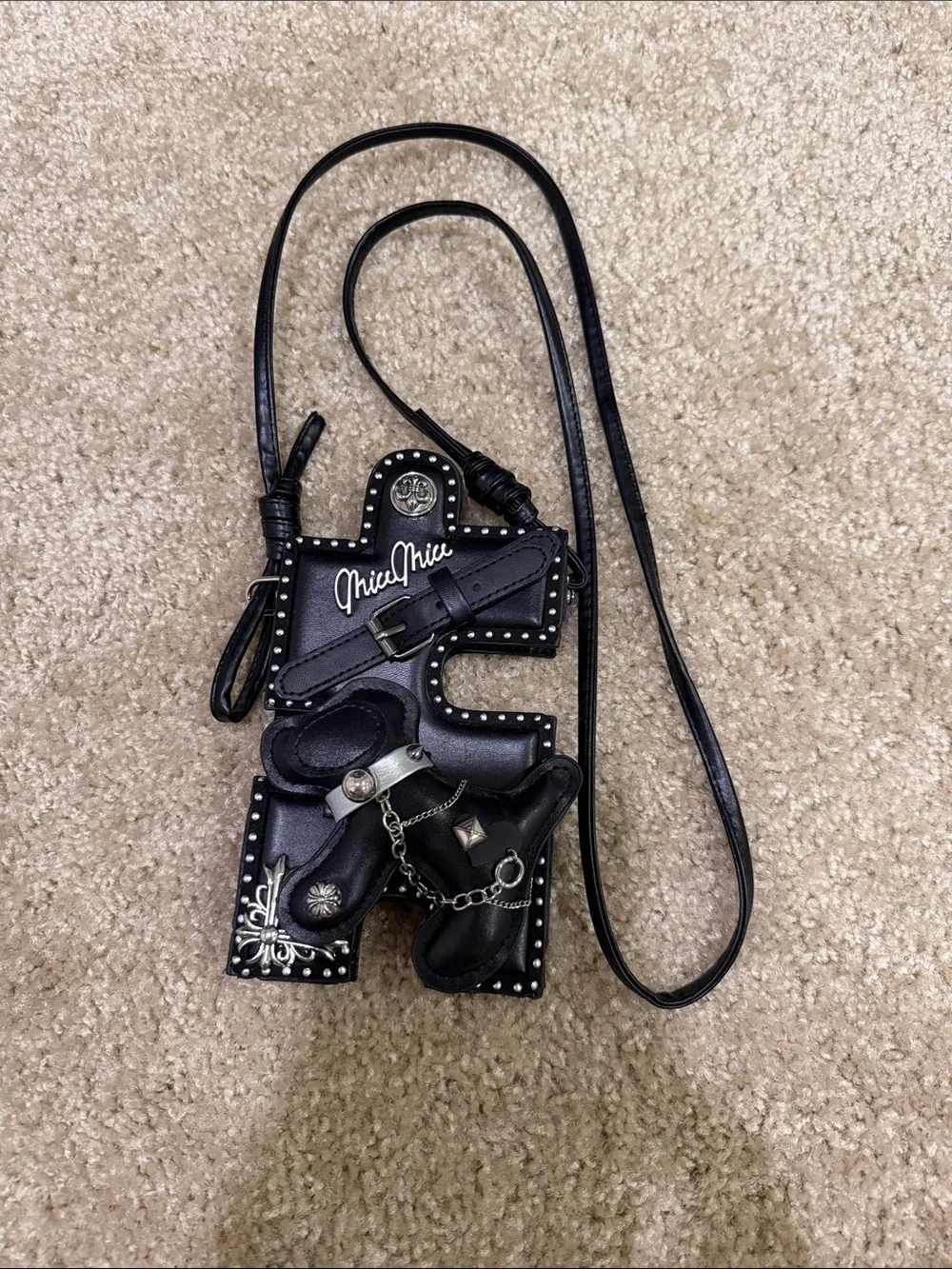 Juicy Couture Black Embellished Crossbody Phone Pouch